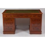 A Victorian mahogany twin pedestal writing desk,