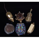 A collection of six Victorian and later novelty vesta cases,