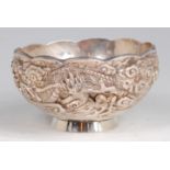A Japanese Meiji period (1868-1912) silver footed bowl,