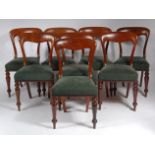 A set of eight Victorian mahogany balloonback dining chairs,