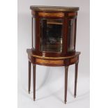 A French mahogany demi-lune vitrine on stand, early 20th century,