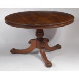 A Regency rosewood pedestal breakfast table,