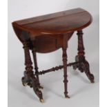 A Victorian figured walnut Sutherland table,