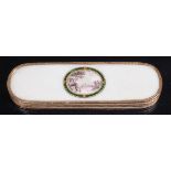 An early 19th century ivory and gold mounted dressing table box, of rectangular form,