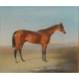 Edward Robert Smythe (1810-1899) - Study of a bay thoroughbred in a landscape, pastel,