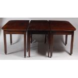 A George III mahogany double D-end dining table, the centre section with fall leaves,