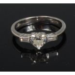 A ladies 18ct white gold diamond ring,