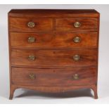 A Regency mahogany bowfront chest,