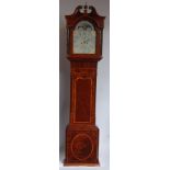 Thomas Mawkes of Derby - late 18th century mahogany longcase clock, the painted arched dial (w.