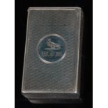 A Victorian silver vesta, of rectangular form, with all-over engine turned decoration,