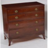 A Regency mahogany squarefront chest of four long graduated drawers, w.87cm, d.46cm, h.