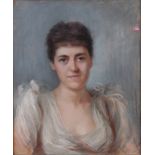 Early 20th century school - Bust portrait of a maiden, pastel,