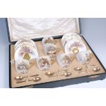 A cased Royal Worcester six place setting coffee set, by James Stinton,