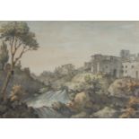 William Marlow (1740-1813) - Tivoli, watercolour, signed lower left, 26 x 37cm,