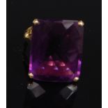 A modern 18ct gold amethyst dress ring,