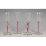 A set of four 18th century style pedestal wine glasses,