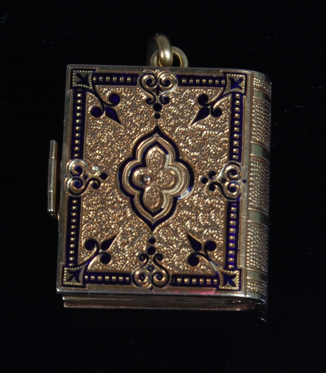 A jewelled gold and enamel watch and picture locket pendant, - Image 3 of 8