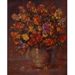 Stephen Walker - Wallflowers, oil on canvas, signed lower left,