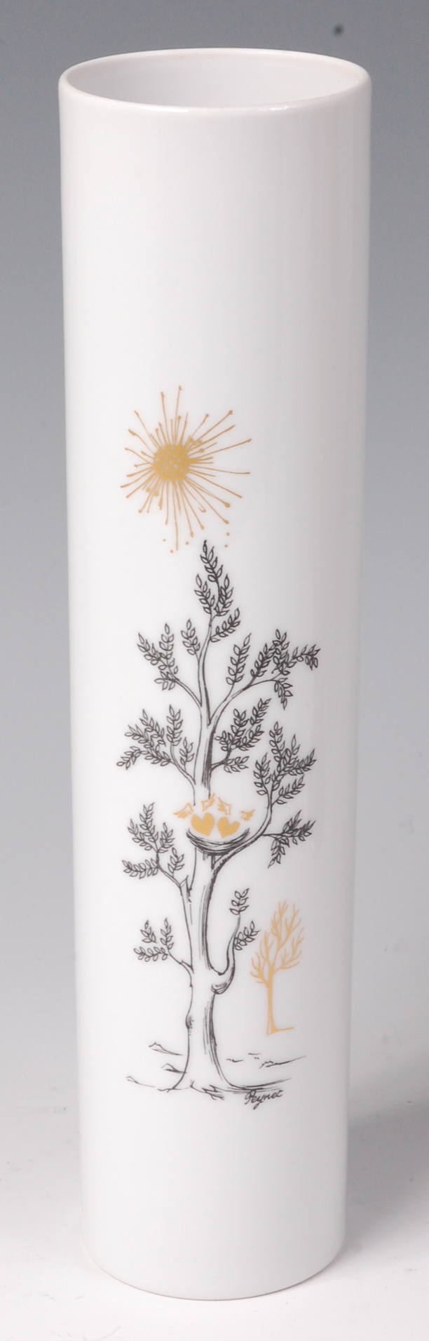 A Rosenthal Studioline porcelain cylindrical vase, decorated with courtship scene by Peynet, - Image 2 of 3