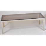 In the manner of Romeo Rega - A 1970s Italian chrome and gilt metal rectangular coffee table,