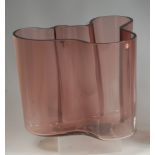 Alvar Aalto for Iittala - An amethyst glass Savoy vase, of typical shaped form,