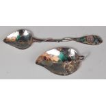 An Art Nouveau silver, rock crystal and enamel teaspoon, by Charles Horner,