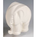 An Art Deco Spodes Velamour pottery model of a standing elephant, by Eric Olsen,