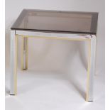 In the manner of Romeo Rega - A 1970s Italian chrome and gilt metal square section occasional table,