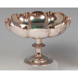 An Art Nouveau silver pedestal bonbon dish, of lobed form, raised on integral circular footed base,