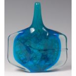 A 1980s Mdina cased glass fish vase, probably designed by Michael Harris,