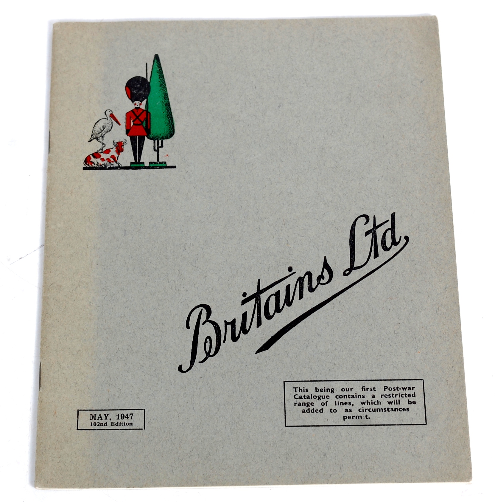 Britains 102nd Edition Catalogue Dated for May 1947, measuring 22.5 x 17.