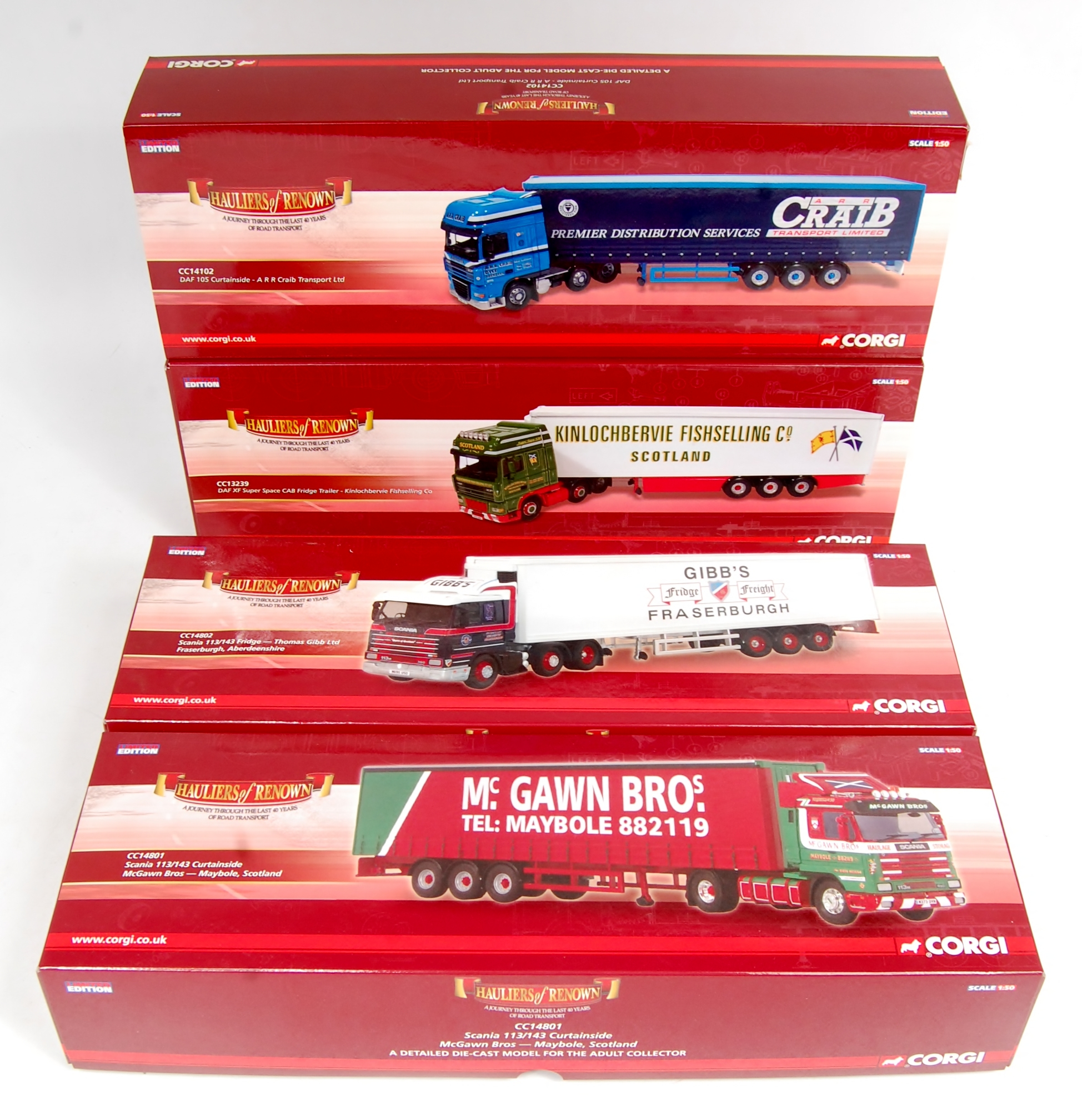 Corgi Hauliers of Renown 1/50th scale diecast vehicle group, 4 boxed examples to include CC14102 "A.