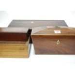A 19th century mahogany unfitted box;