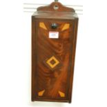 An early 19th century mahogany rosewood and satinwood inlaid candle box