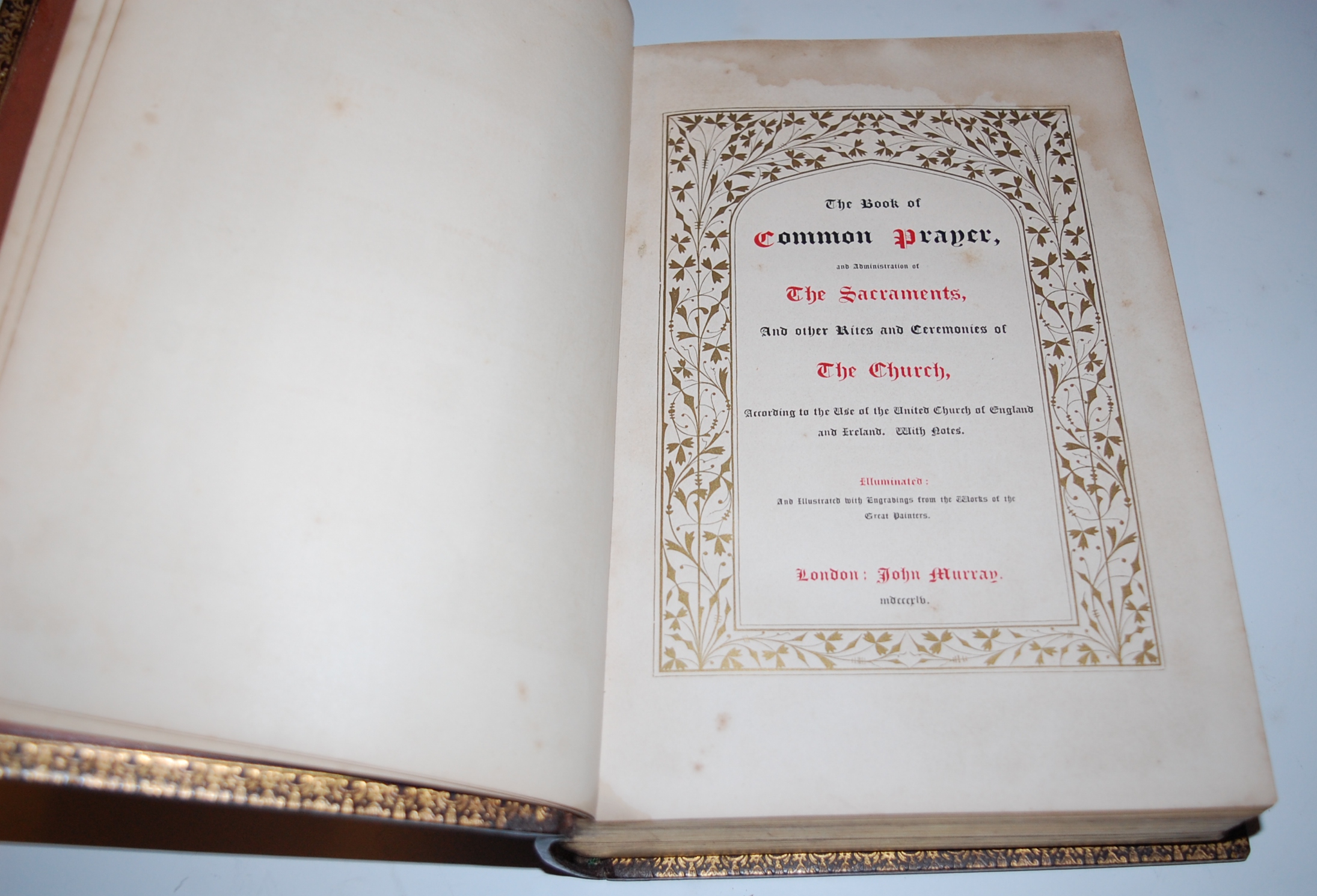 Book of Common Prayer, London, John Murray 1845, large 8vo, full embossed decorative leather, - Image 3 of 6