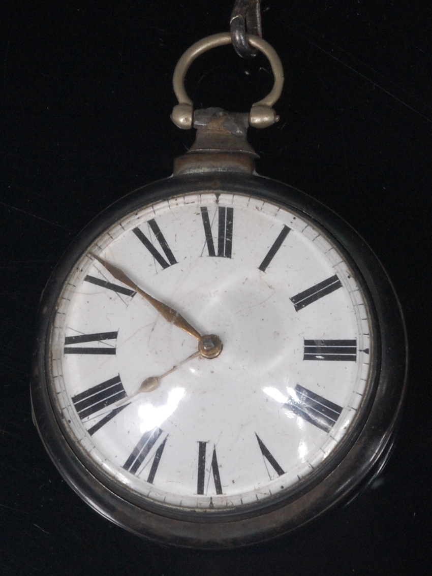 A George IV silver pair cased gents open face pocket watch,