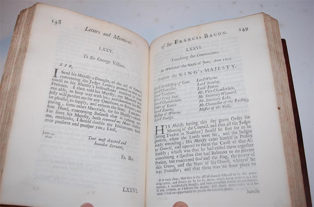 BACON Francis, Letters... Written during the Reign of King James the First, London, Benj. - Image 4 of 4