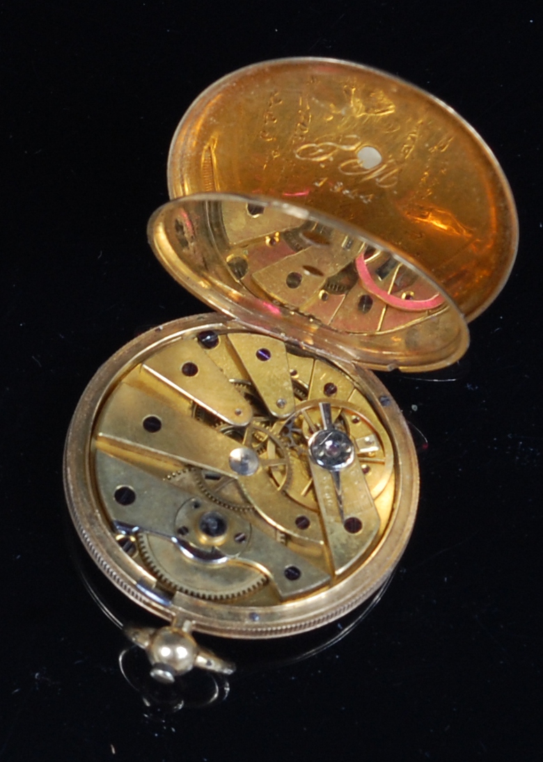 Jean-Francois Vautte & CCE of Geneva yellow metal cased gents open faced pocket watch, - Image 3 of 3