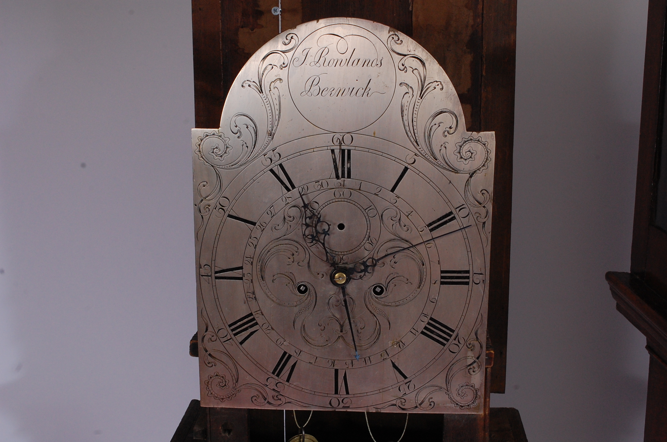 A good mahogany longcase clock, the domed hood with pierced fret carving, - Image 3 of 5