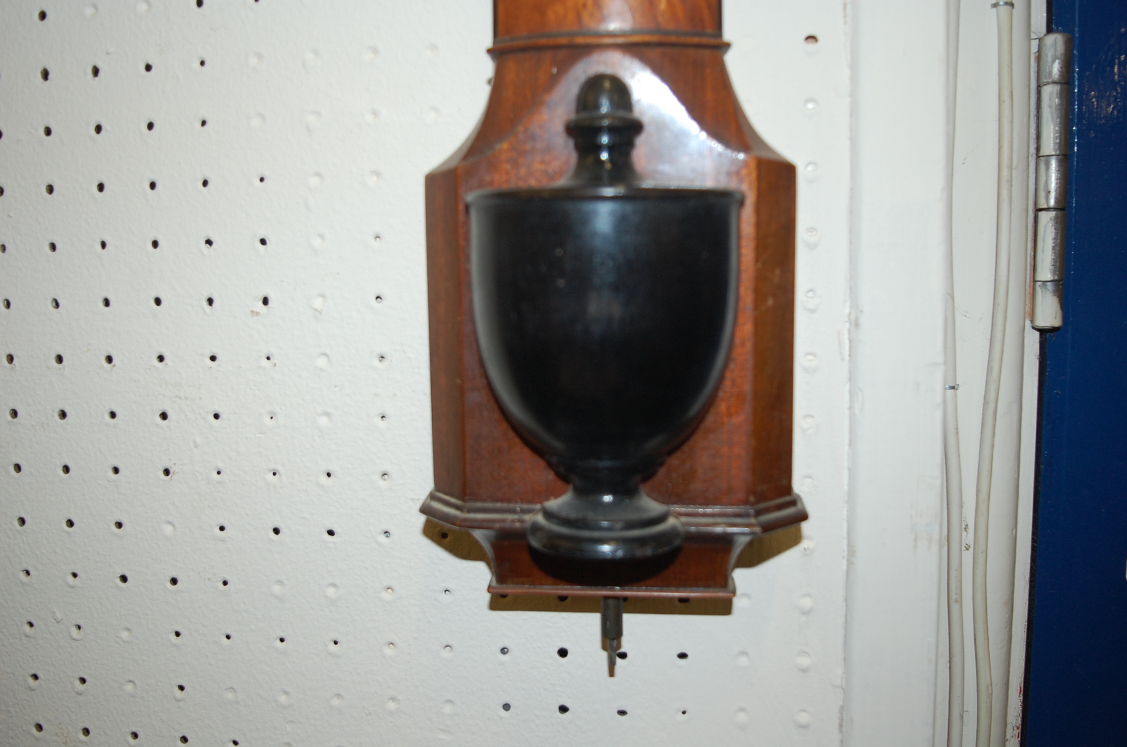 An early 19th century walnut bowfront stick barometer, the silvered dial signed 'Lerboni, - Image 6 of 7