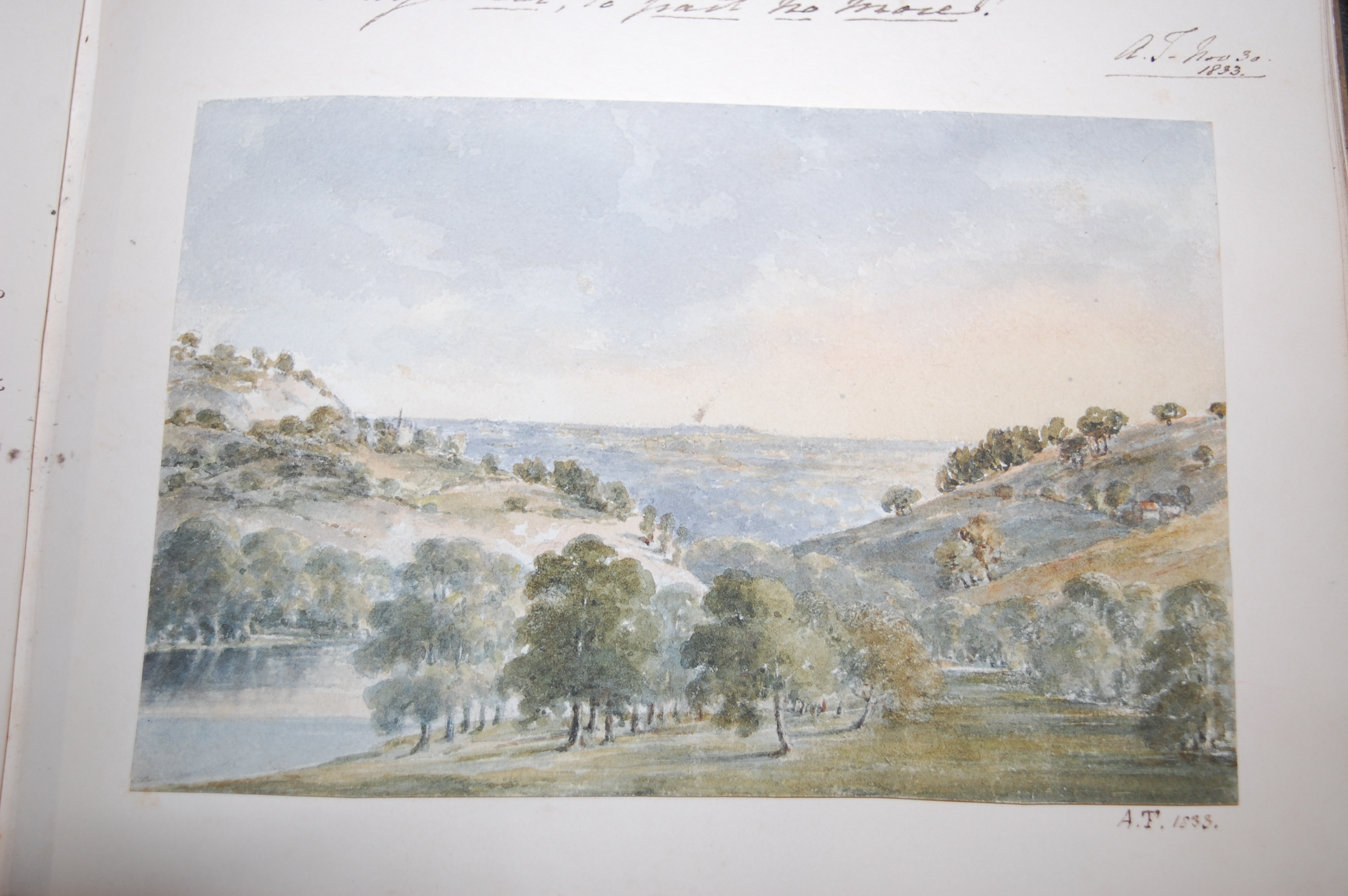 19th century 4to album containing manuscript entries, watercolour and pencil sketches, - Image 19 of 25