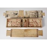 A Napoleonic period prisoner of war carved and scrimshawed bone games box,