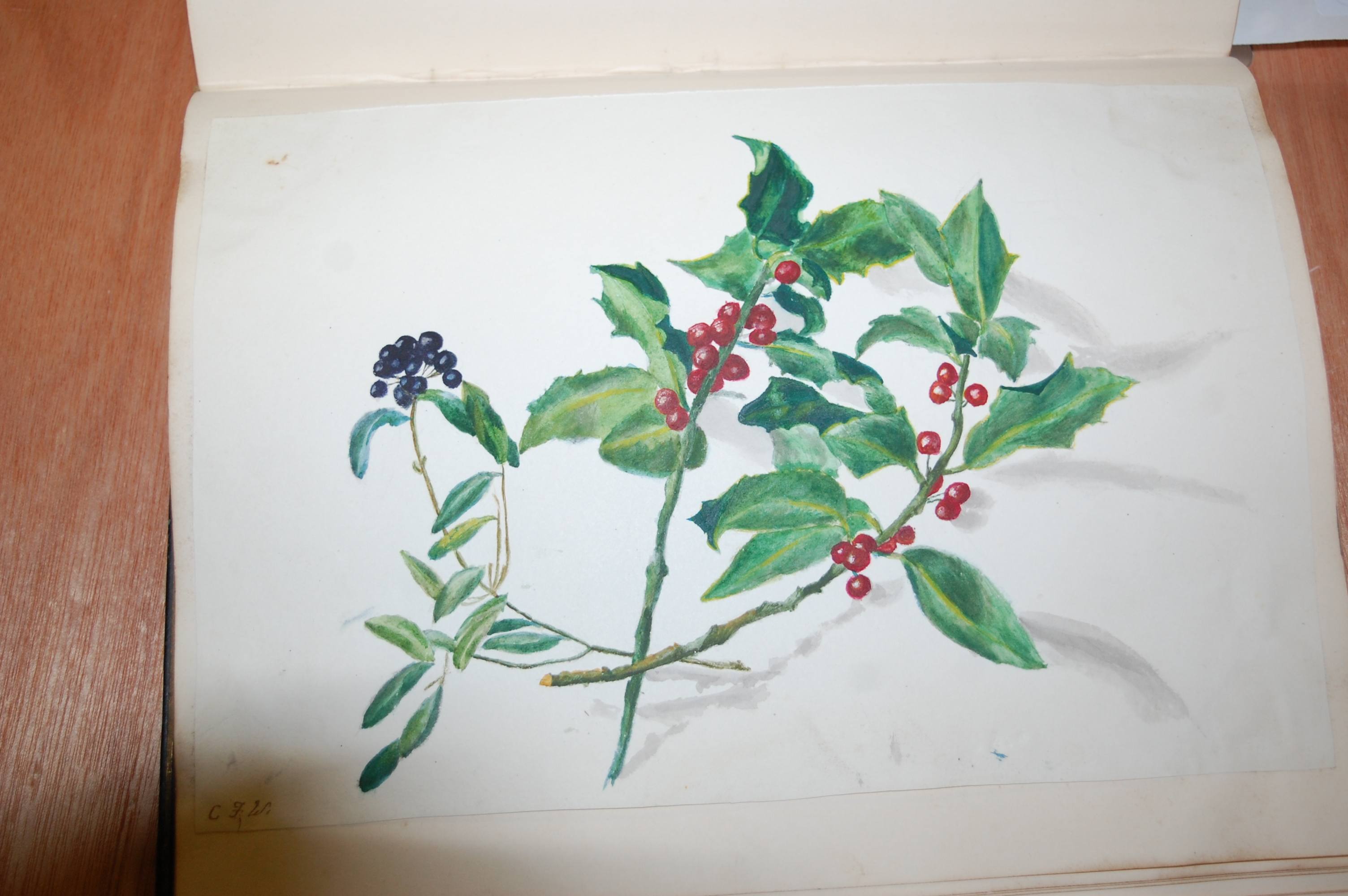 19th century 4to album containing manuscript entries, watercolour and pencil sketches, - Image 25 of 25