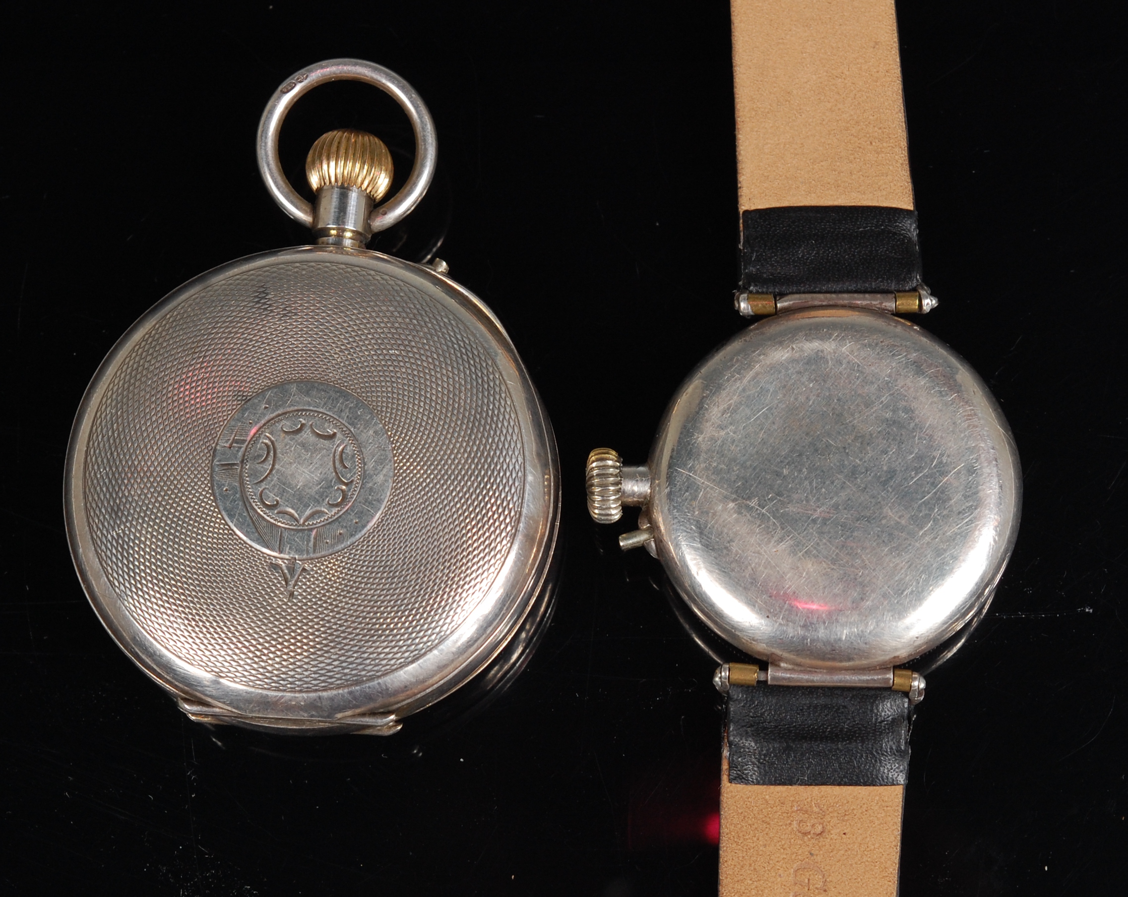 An early 20th century silver cased pocket watch, - Image 2 of 3