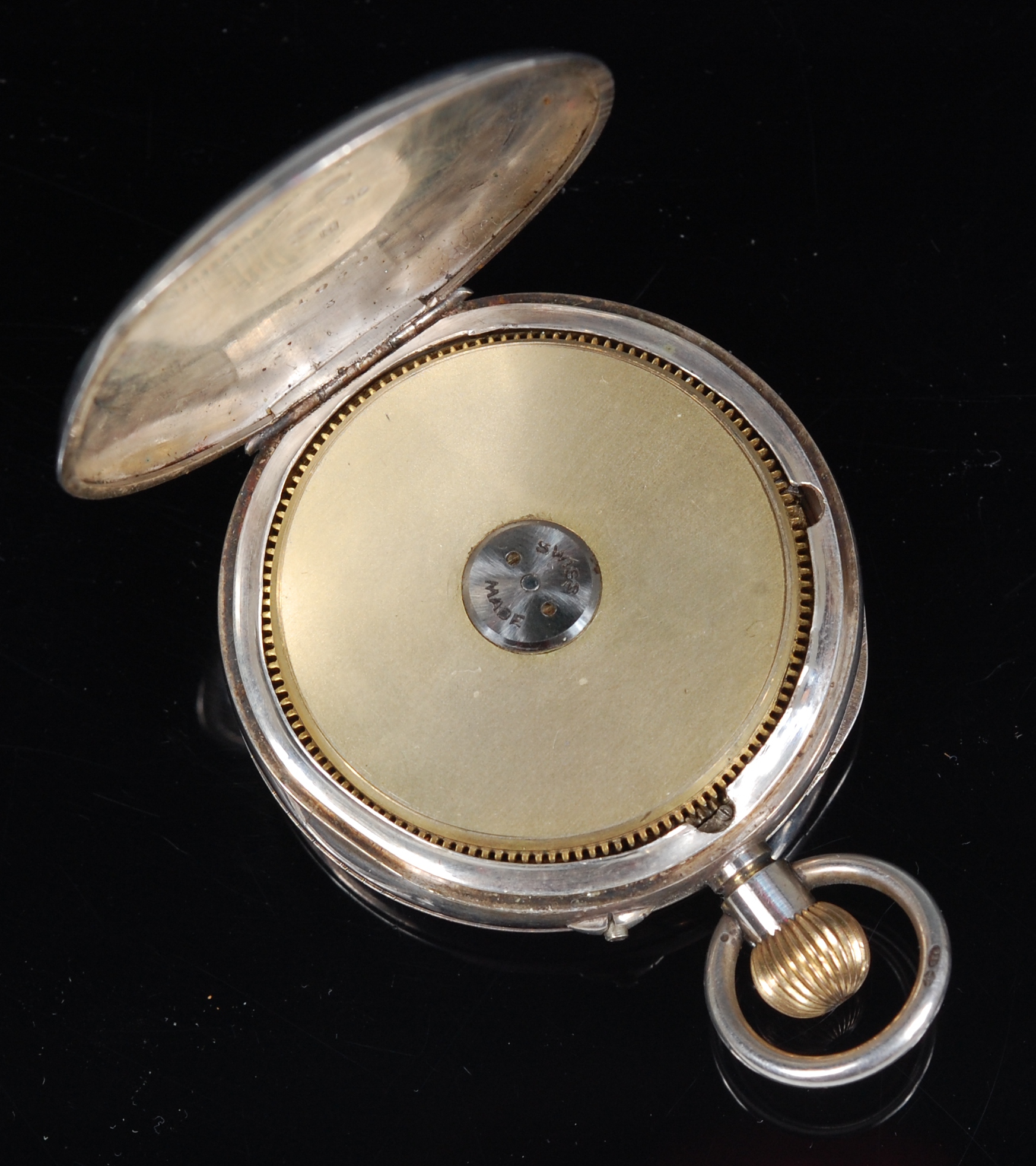 An early 20th century silver cased pocket watch, - Image 3 of 3