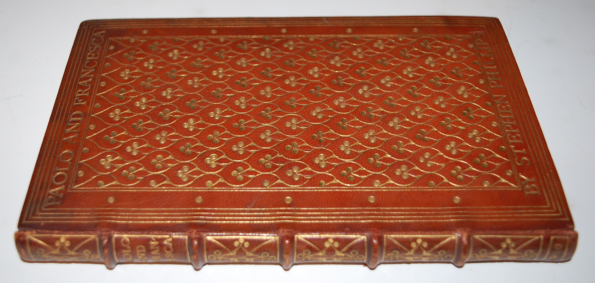 PHILLIPS Stephen, Paolo & Francesca, London 1900, 8vo, rare binding by Miss M Marshall and Edith J.