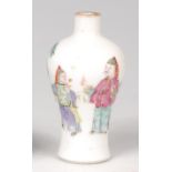 An 18th century Chinese porcelain miniature vase, of baluster form,