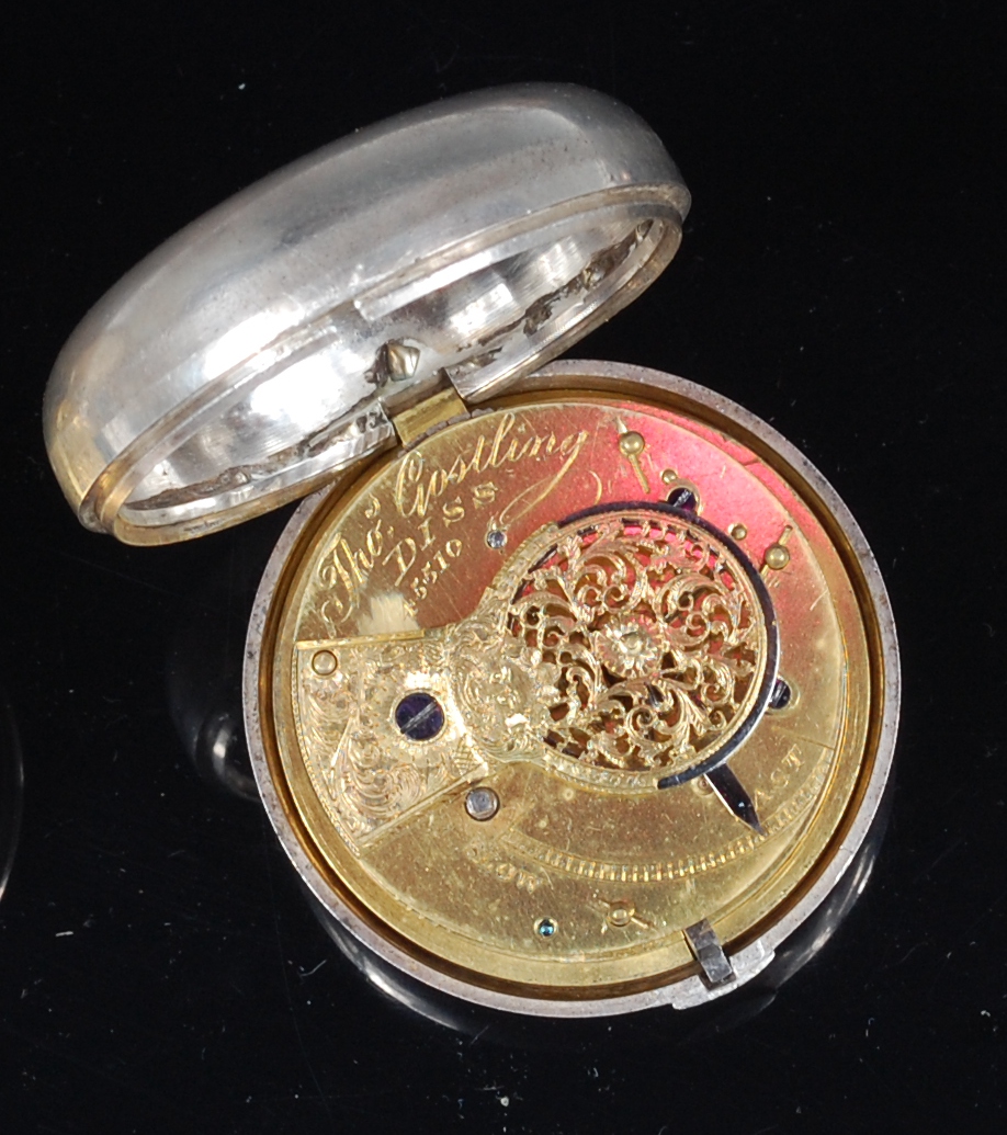 Thomas Gostling of Diss silver pair cased gents pocket watch, - Image 3 of 4