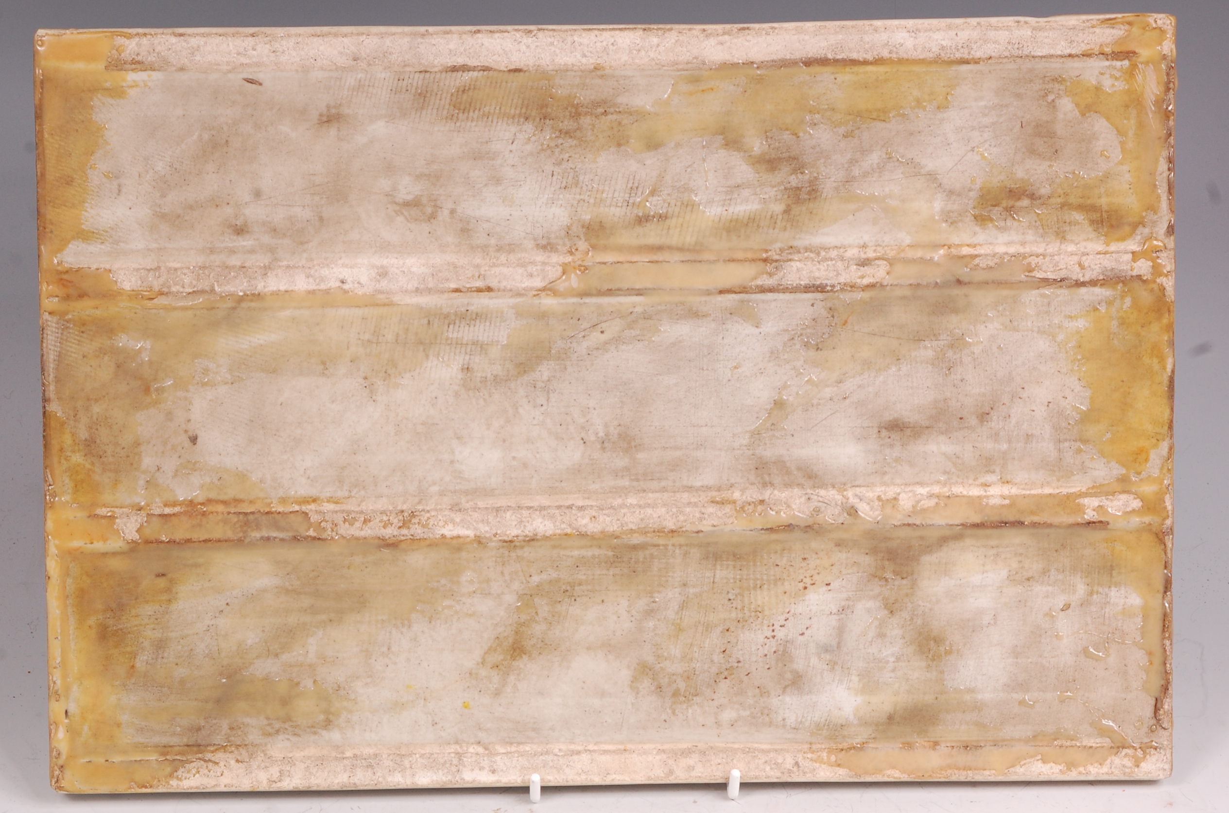 In the manner of Xu Zhongnam - Chinese glazed stoneware rectangular plaque, - Image 4 of 4