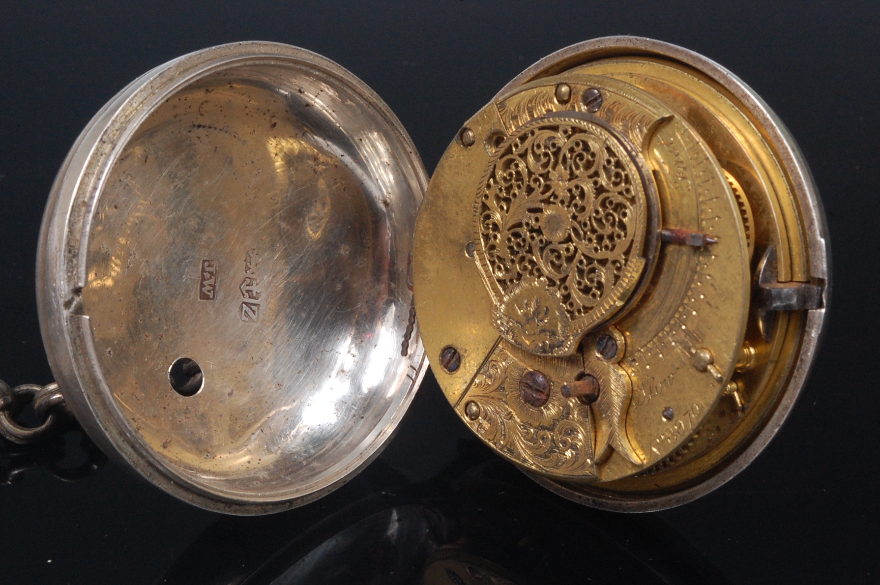 A George IV silver pair cased gents open face pocket watch, - Image 2 of 4